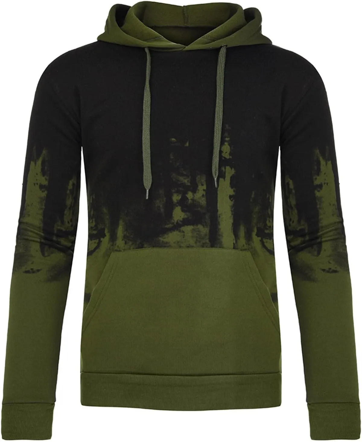 Ymosrh Mens Hoodies Pullover Men Gradient Color Pullover Long Sleeve Hooded Sweatshirt Tops Blouse Hoodies Pullover