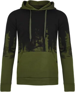 Ymosrh Mens Hoodies Pullover Men Gradient Color Pullover Long Sleeve Hooded Sweatshirt Tops Blouse Hoodies Pullover