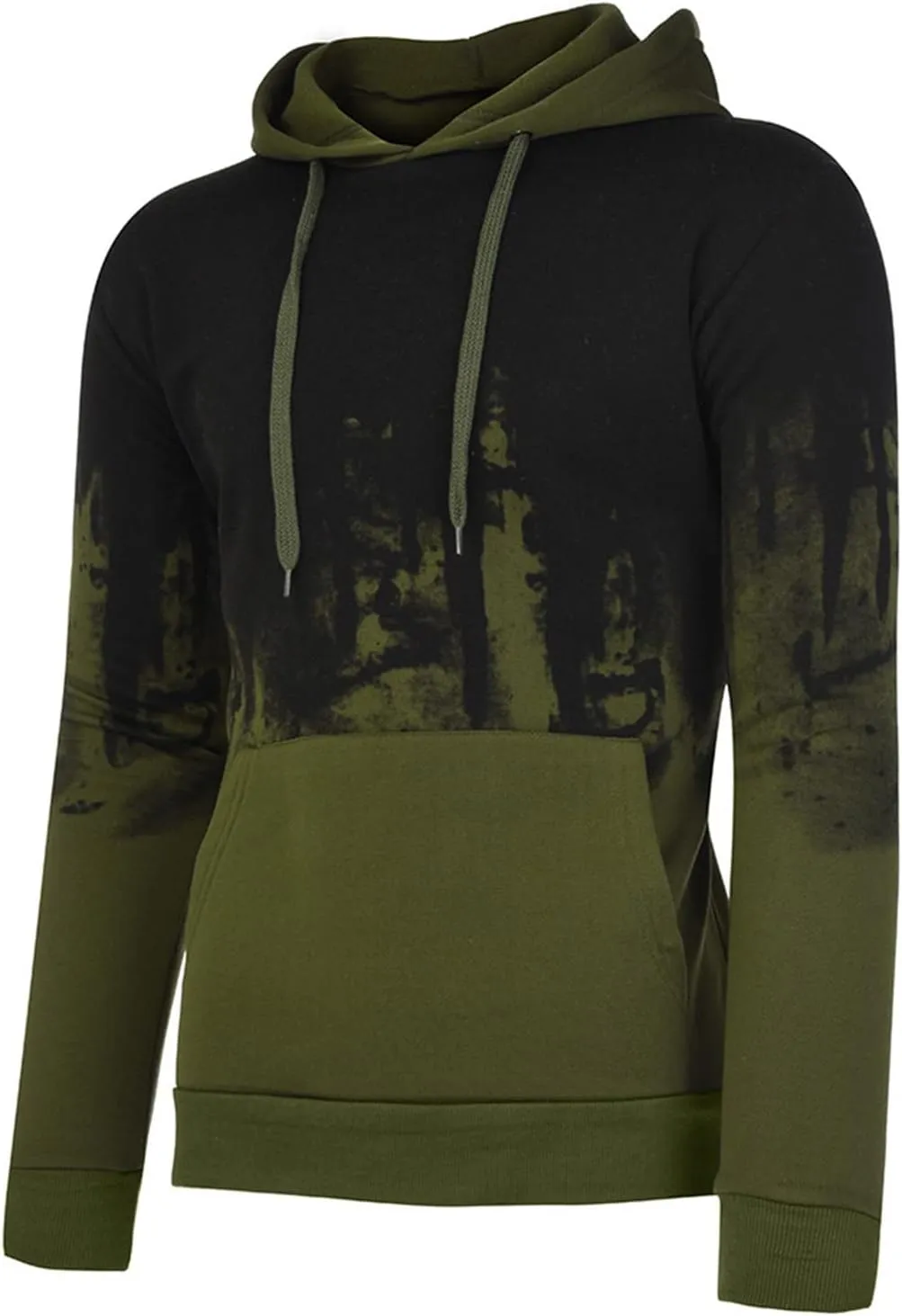 Ymosrh Mens Hoodies Pullover Men Gradient Color Pullover Long Sleeve Hooded Sweatshirt Tops Blouse Hoodies Pullover