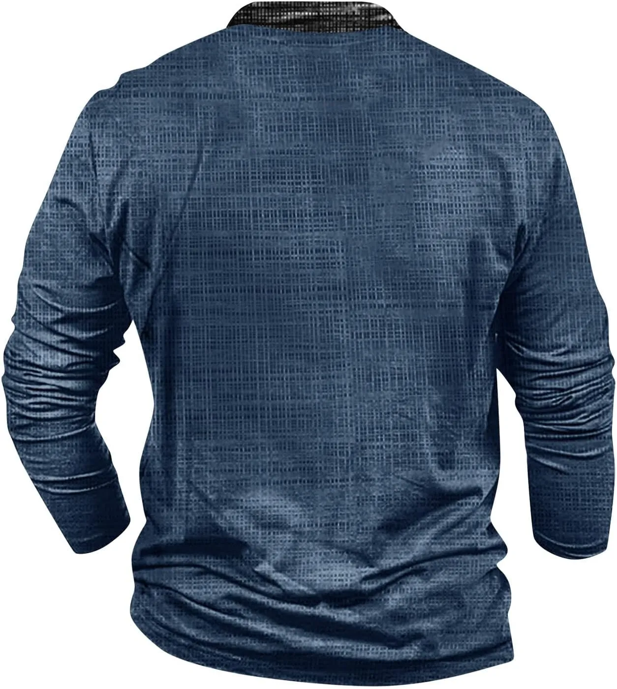Ymosrh Men's Polo Shirts V-Neck Sweater 3D Digital Printing Stand Collar 3 Button Vintage Shirts, M-3XL