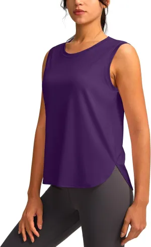 YYV Women's Workout Tank Tops Lightweight Sleeveless Workout Tops Loose Fit Yoga Athletic Running Shirts