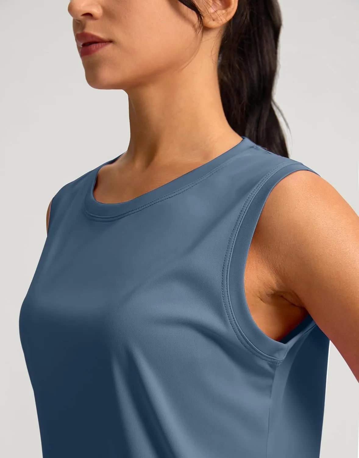 YYV Women's Workout Tank Tops Lightweight Sleeveless Workout Tops Loose Fit Yoga Athletic Running Shirts