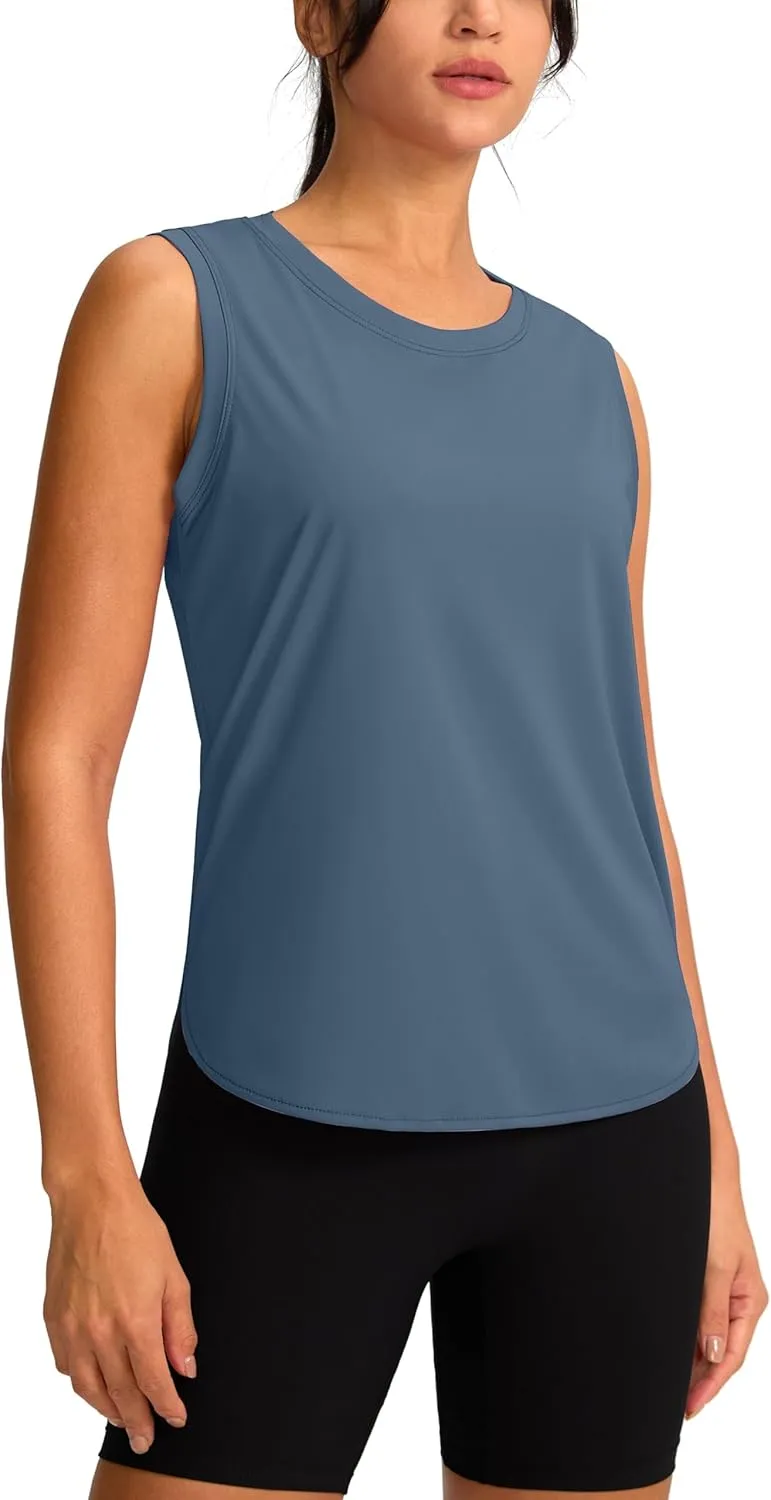 YYV Women's Workout Tank Tops Lightweight Sleeveless Workout Tops Loose Fit Yoga Athletic Running Shirts