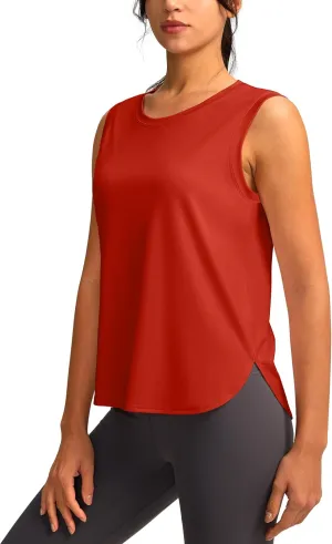 YYV Women's Workout Tank Tops Lightweight Sleeveless Workout Tops Loose Fit Yoga Athletic Running Shirts