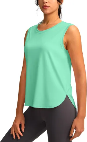 YYV Women's Workout Tank Tops Lightweight Sleeveless Workout Tops Loose Fit Yoga Athletic Running Shirts