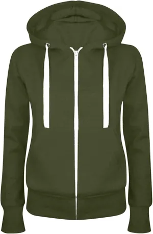 Zip Up Hoodies for Women 2024 Fall Long Sleeve Solid Color Sweatshirt Oversized Hooded Crewneck Outwear with Pockets