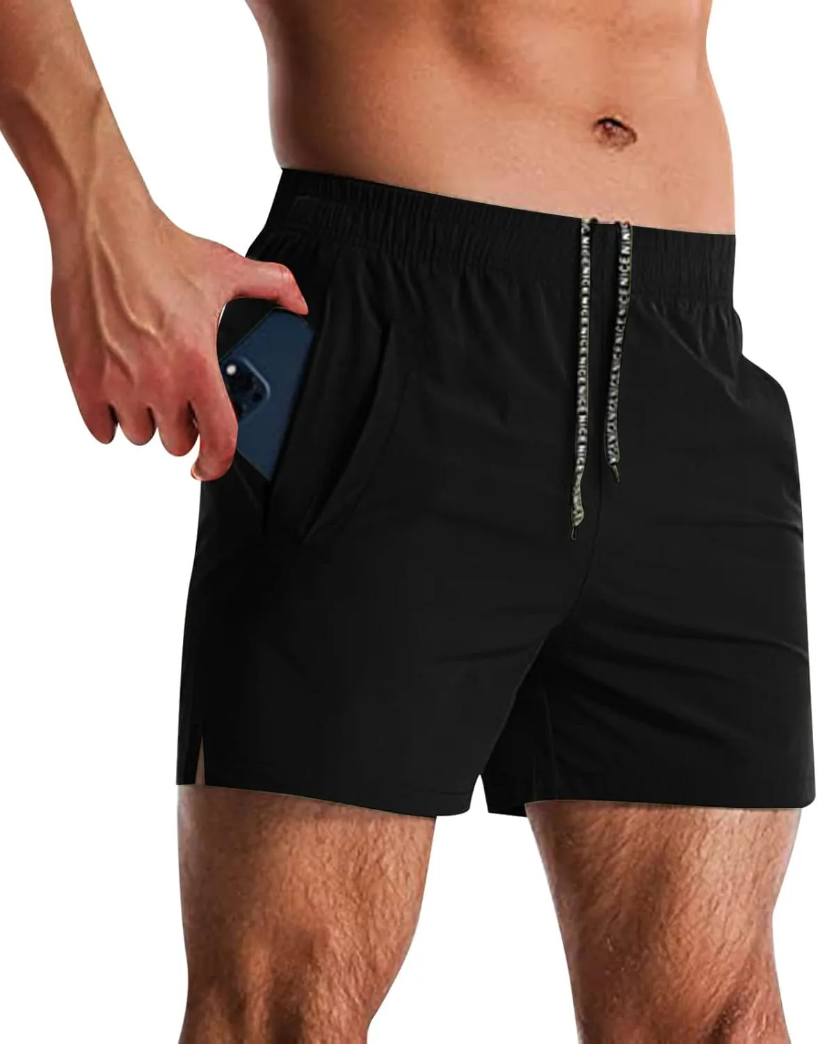 ZYXTIM Men's Athletic Hiking Shorts Quick Dry Drawstring Casual Pajama Workout Fitness Gym Short for Running Training Cycling