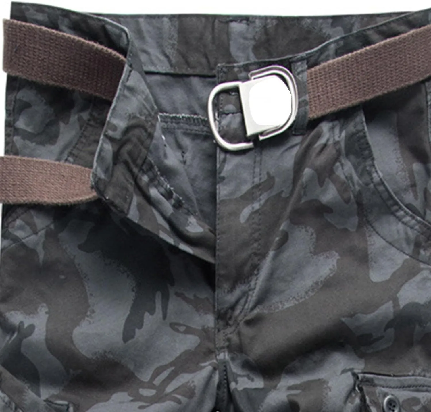 ZYXTIM Men's Combat Camo Cargo Trousers Oversize Ripstop Military Tactical Pants Hiking Joggers Multi Pockets Work Bottoms