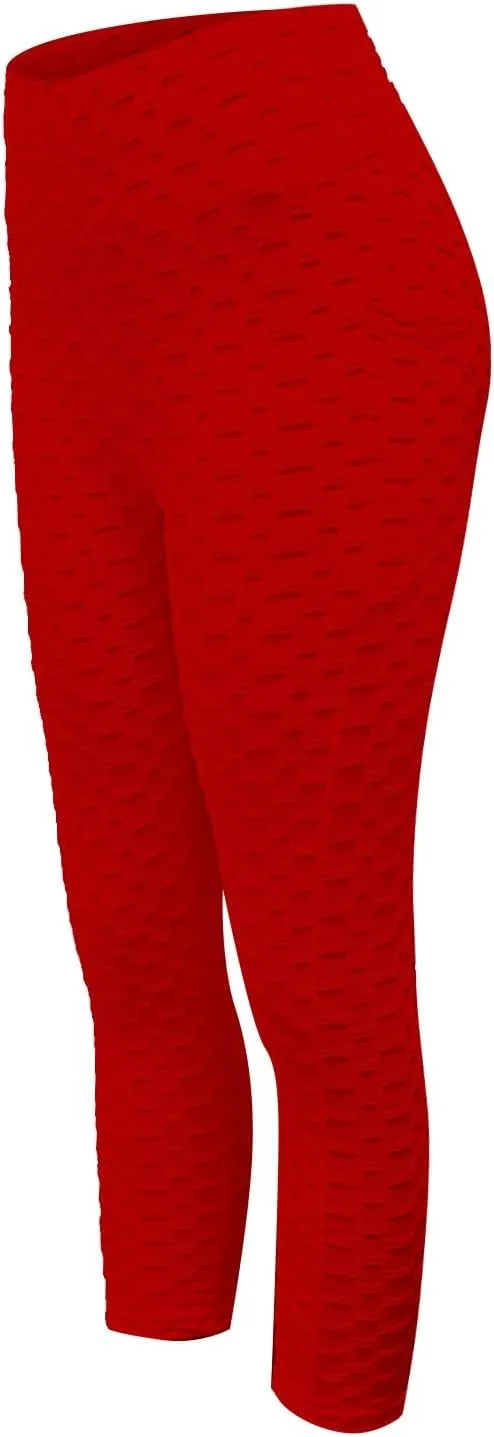 ZYXTIM Womens High Waisted Capri Leggings Textured Scrunch Butt Lift Yoga Pants Tummy Control Workout Gym Running Jogger Pant